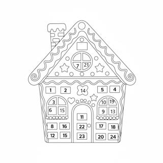 Egy hangulatos házikó alakú adventi naptár színező gyerekeknek