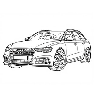 Nyomtatható Audi A6 kombi színező felnőtteknek – részletes autós kifestő kikapcsolódáshoz