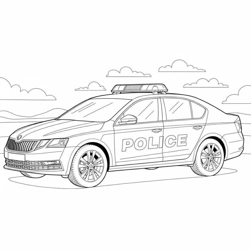 Autós színező - Rendőrautó - letöltheted és nyomtathatod korlátlanul