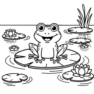 Tavirózsán ülő vidám béka