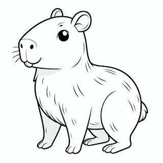 Capybara színező ingyen gyerekeknek - állatos kifestő nyomtatható