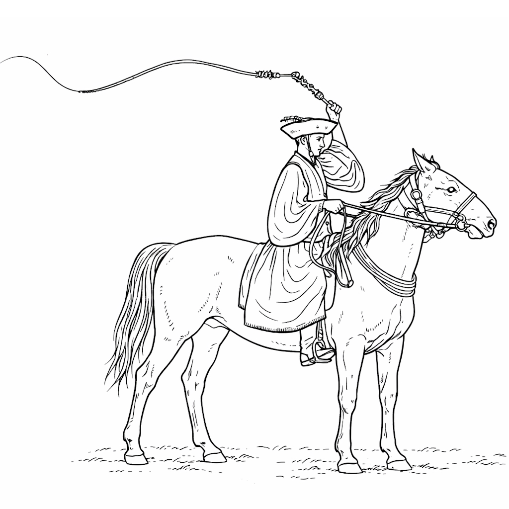 Csikós ostorral - Hagyományőrző színező