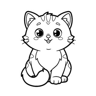 Aranyos, dundi kiscica színező ovisoknak