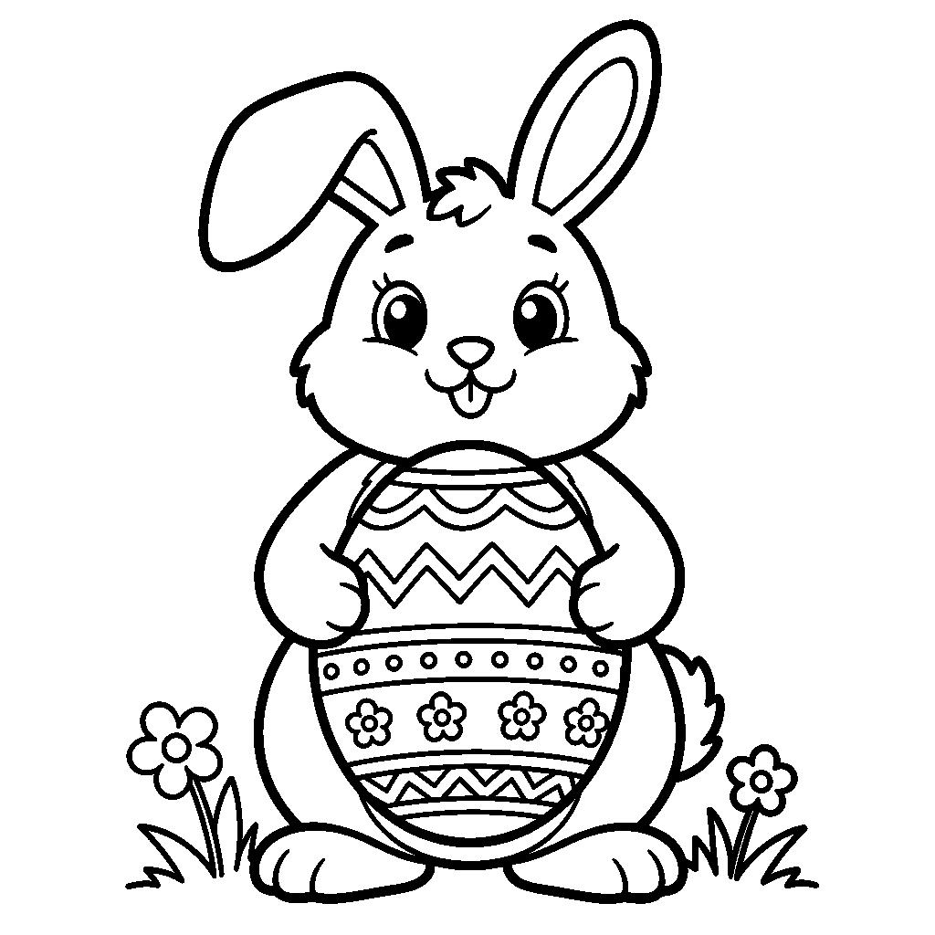 Cuki húsvéti nyuszi tojással színező