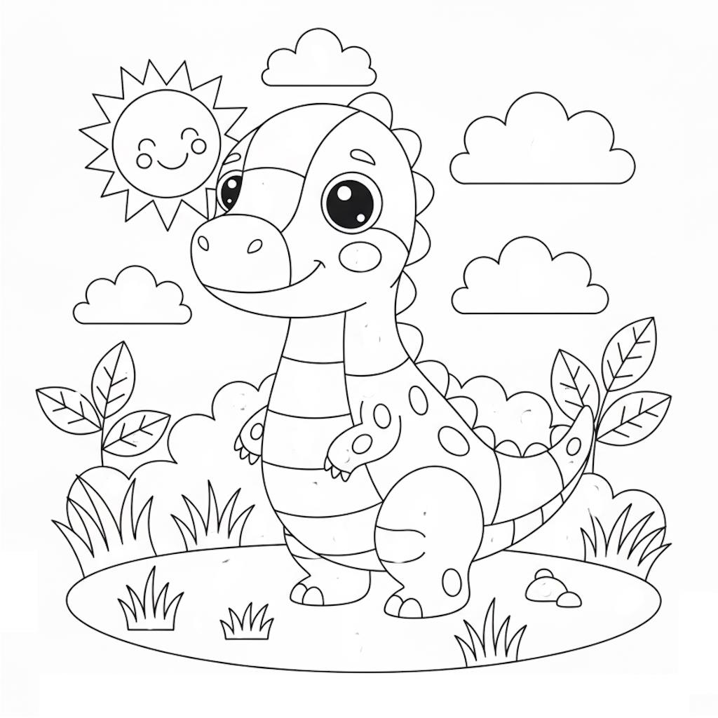 Nyomtatható dínó színező gyerekeknek - ingyenes letöltés