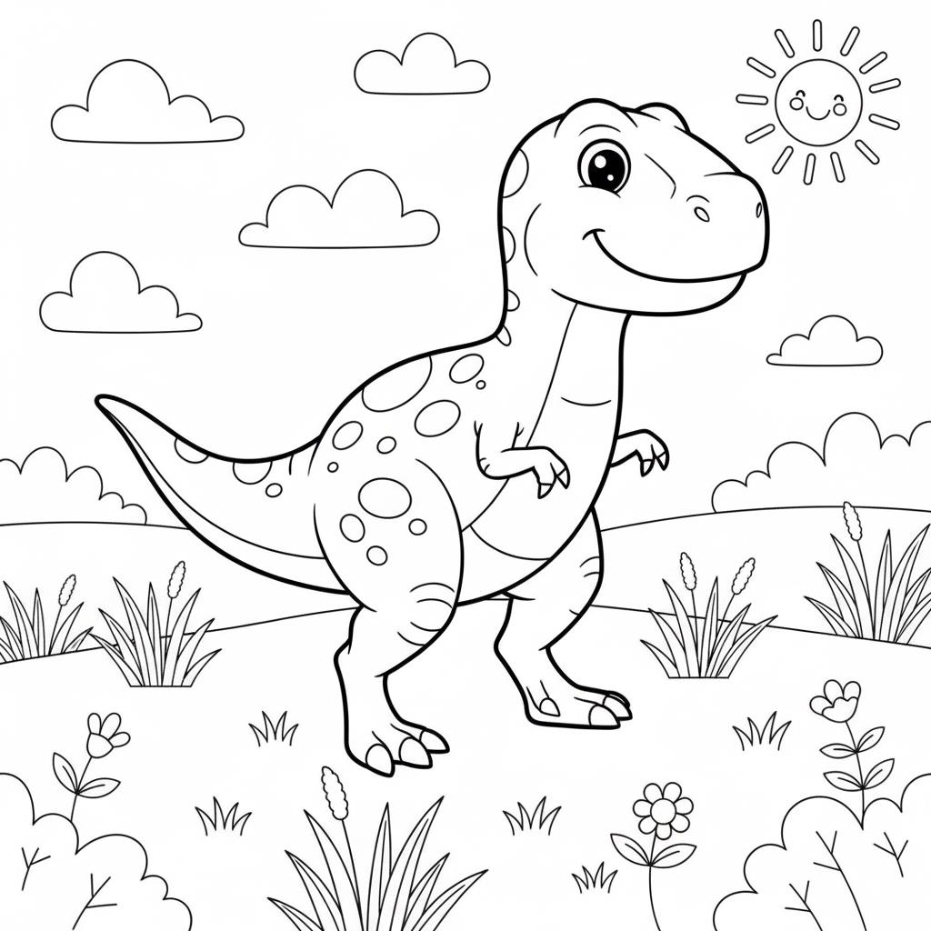 T-Rex dínó színező gyerekeknek - Tyrannosaurus rajz