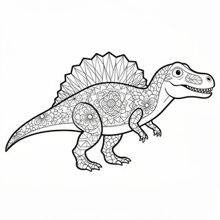 Részletes Spinosaurus zentangle színező felnőtteknek