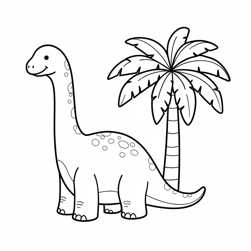 Cuki Brachiosaurus dínós színező ovisoknak - nyomtatható