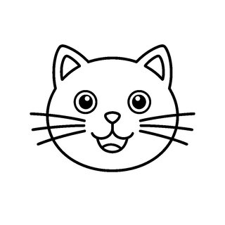 Egyszerű cicafej rajz bajusszal ovisoknak