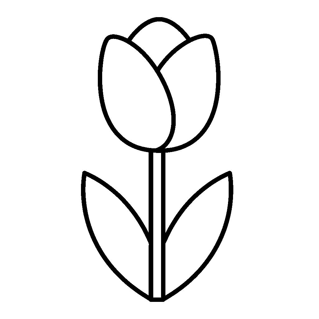 Egyszerű tulipán színező ovisoknak - Tavaszi virág