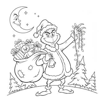 Mikulás grincs színező nyomtatható