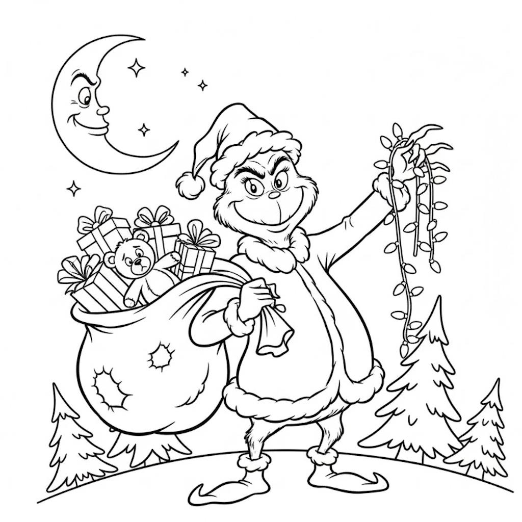 Mikulás grincs színező nyomtatható - ingyen letölthető rajz