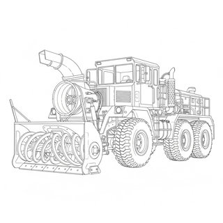 Nagy kerekű hómaró és hóeke munkagép színezőlap gyerekeknek