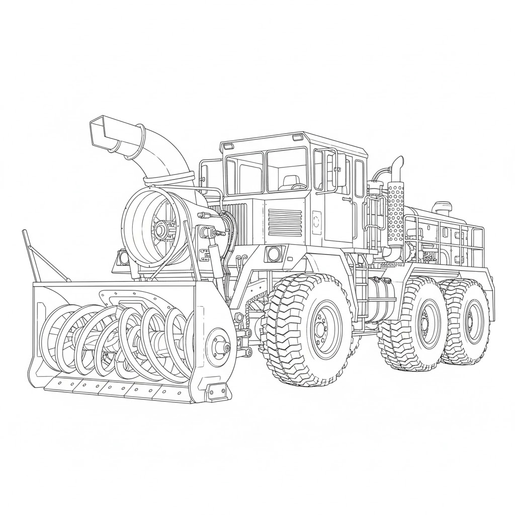 Hómaró hóeke munkagép színezőlap