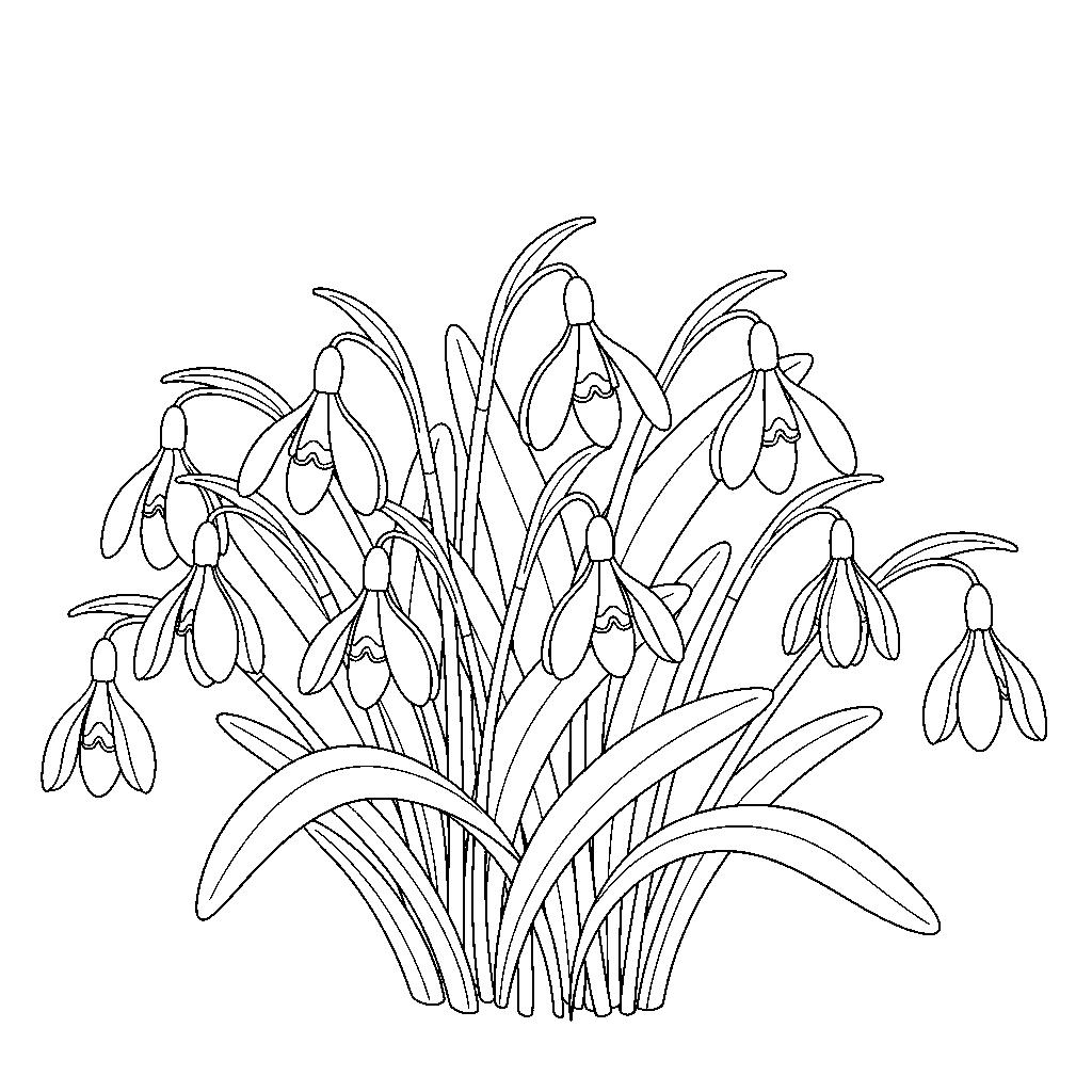 Hóvirág csokor kifestő gyerekeknek