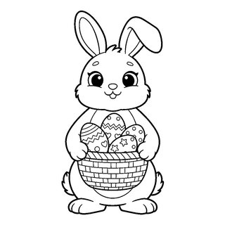 Tojásos kosarat tartó húsvéti nyuszi