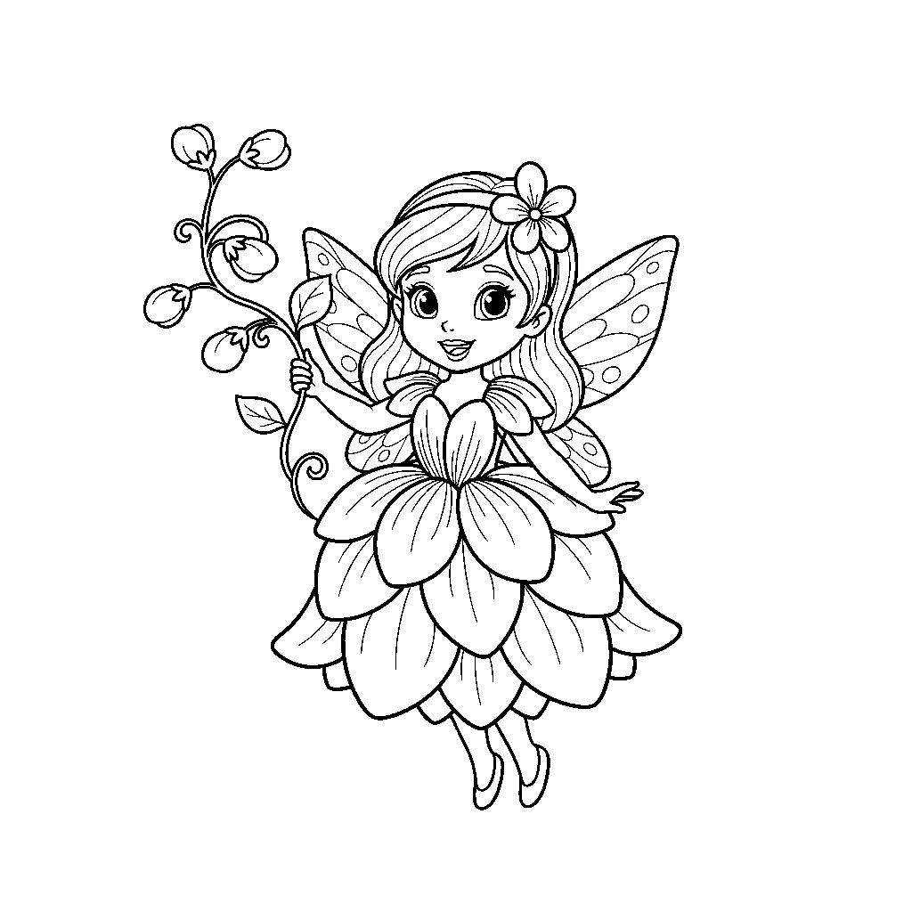 Ibolya tündér színező lányoknak