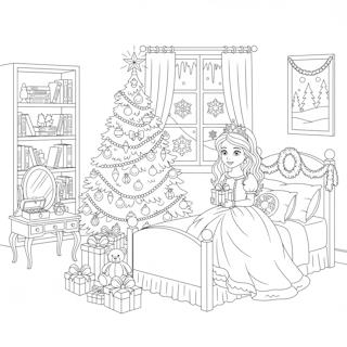 Nyomtatható karácsonyi színező lányoknak - hercegnős