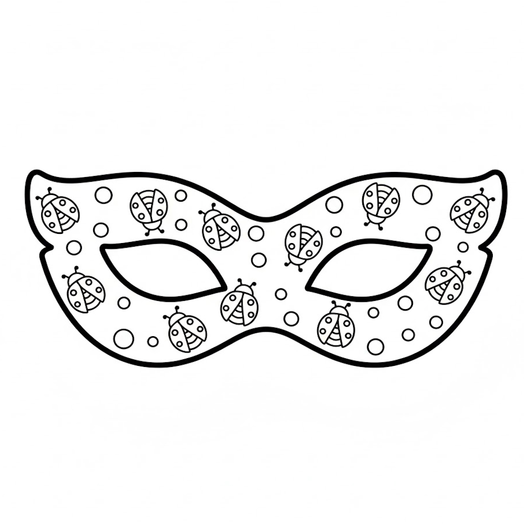 Katicabogaras farsangi szemüveg színezőlap - Kivágható sablon