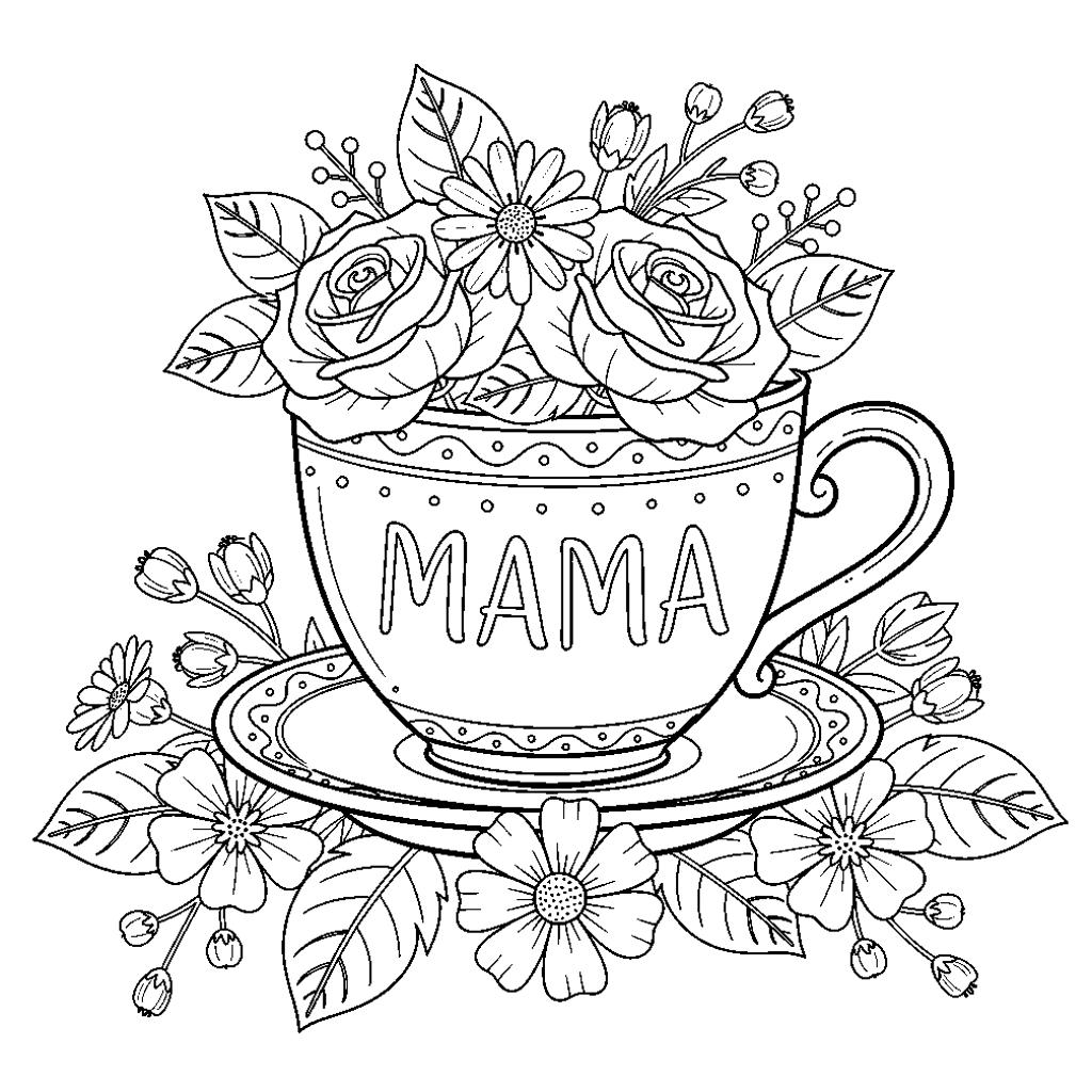 Kedves anyák napi színező nagymamának