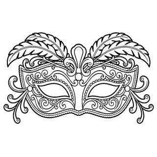 Egyszerű kivágható velencei álarc sablon színező gyerekeknek