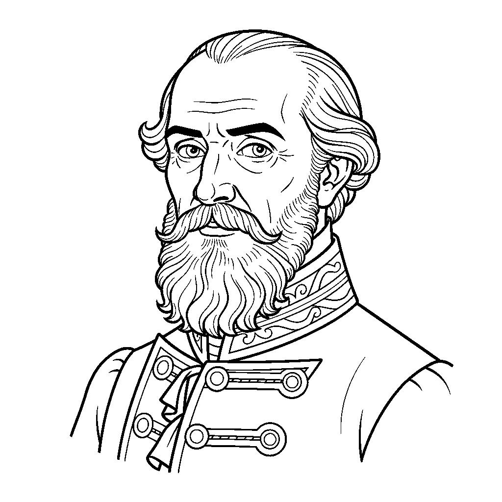 Kossuth Lajos portré színező - Nemzeti ünnep