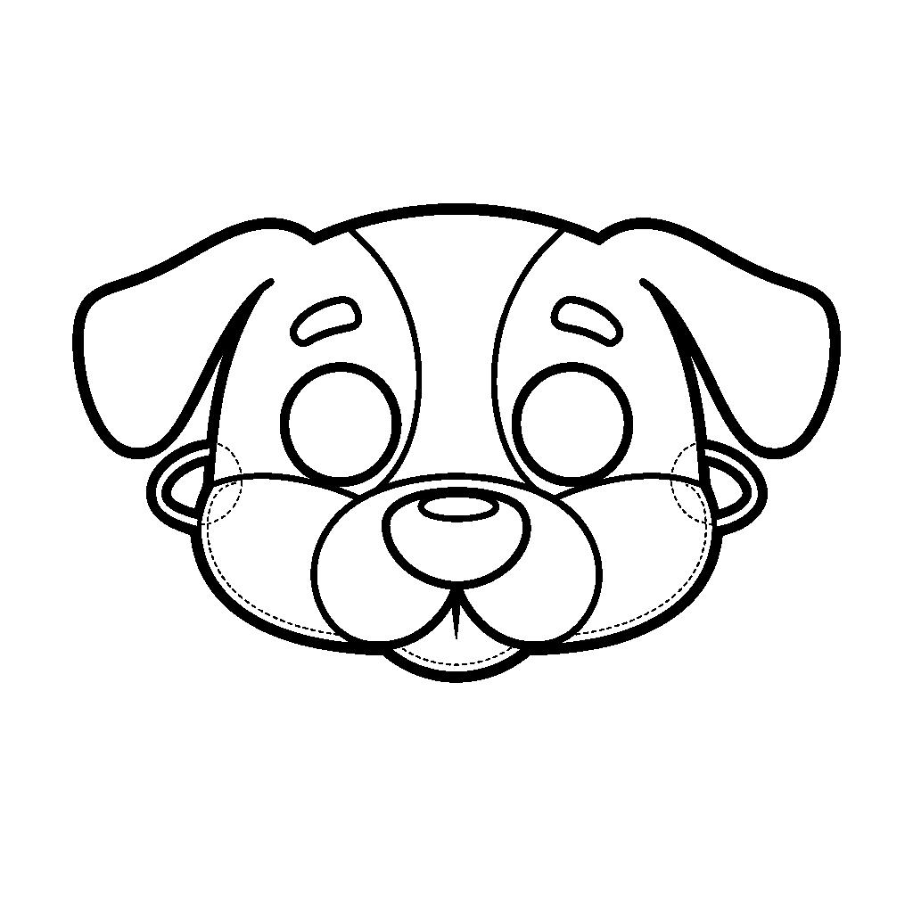 Kivágható kutya álarc sablon - Kutyás maszk kifestő