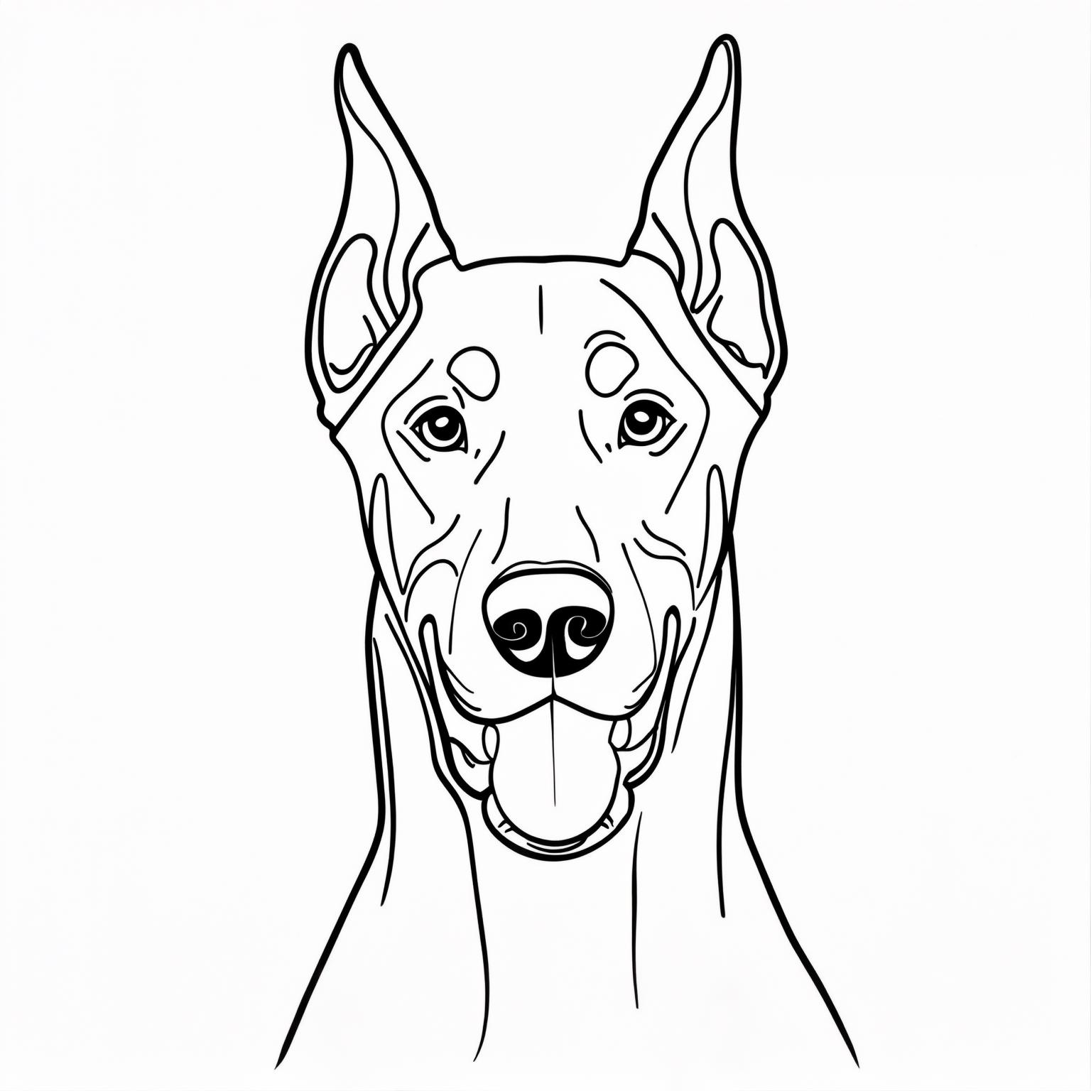 Nyomtatható kutyás színező - dobermann fej