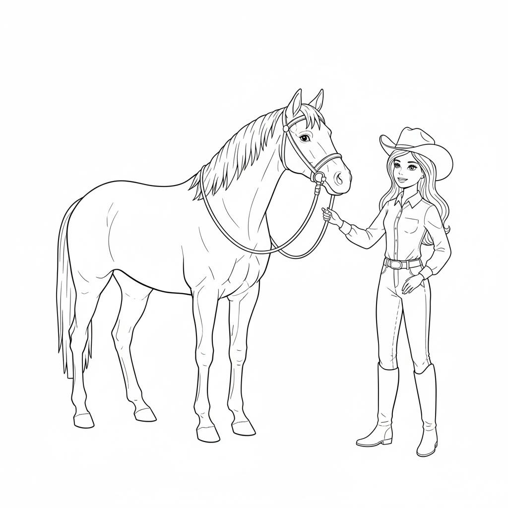 Lovas Barbie színező lányoknak - Barbie és lova