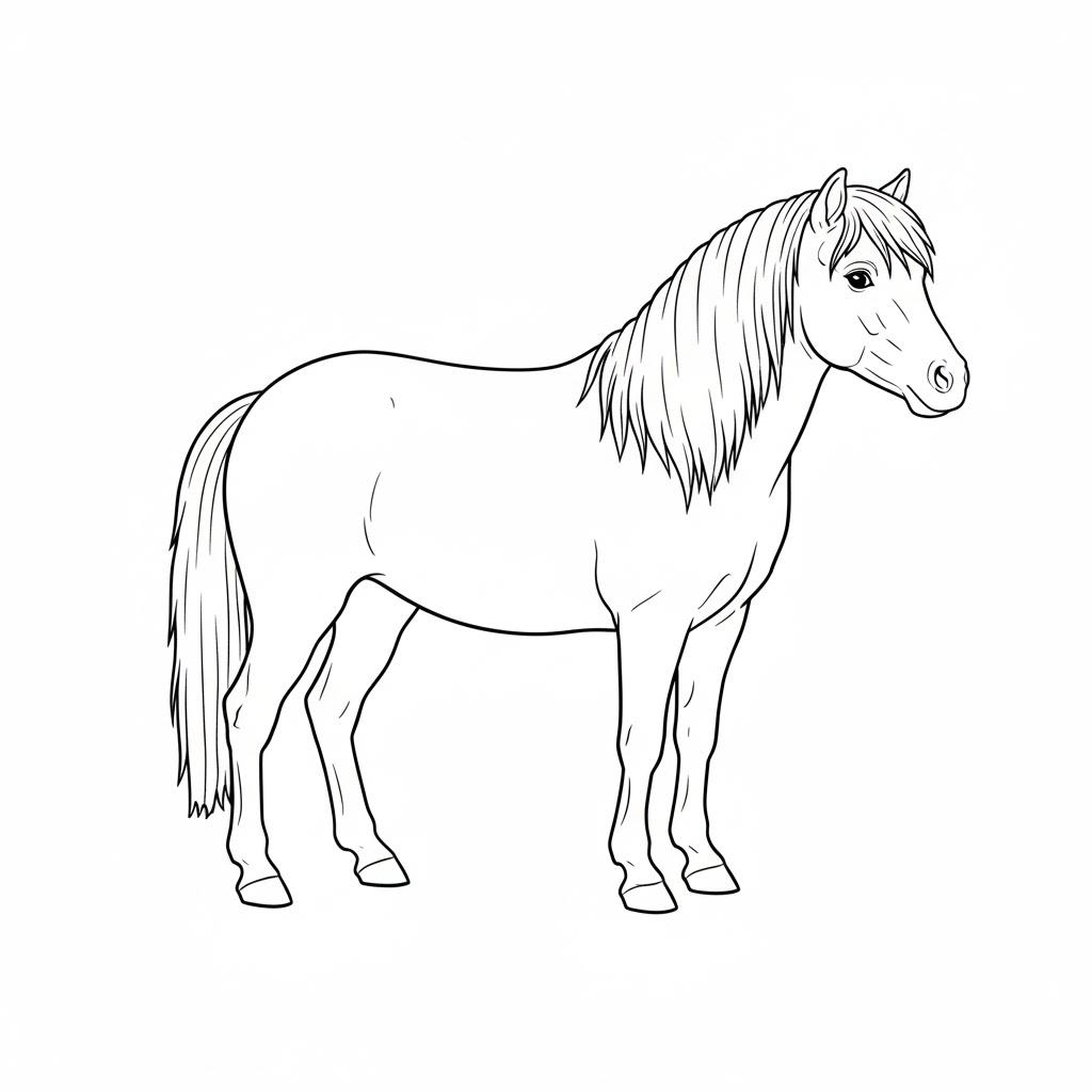 Aranyos póniló színező gyerekeknek - Lovas rajz