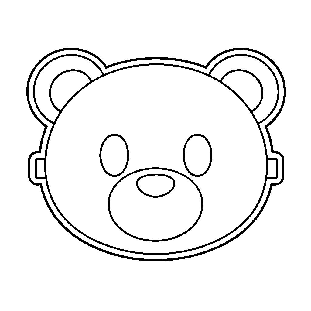 Maci álarc kifestő gyerekeknek - Kivágható sablon