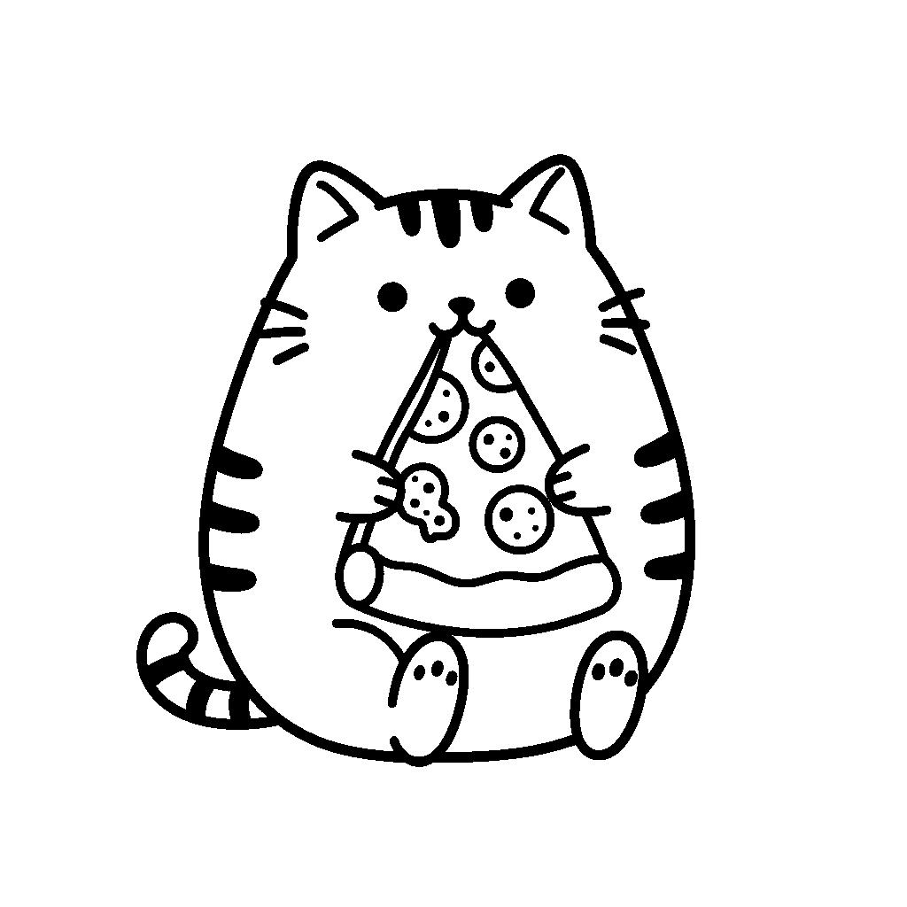 Macska pusheen színező nyomtatható