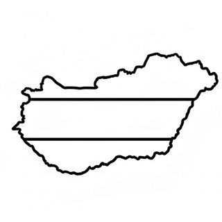 Magyarország térkép sávos zászló mintával