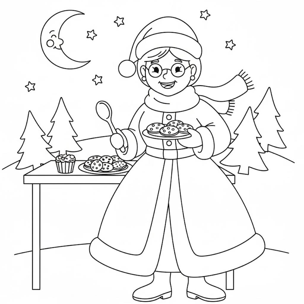 Mikulás anyó színező kicsiknek