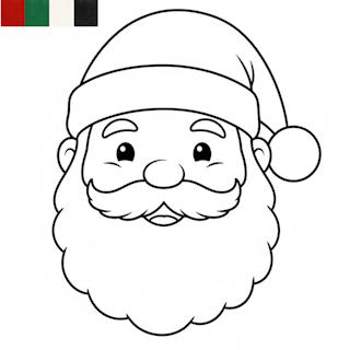 Mikulás fej egyszerű színező gyerekeknek - nyomtass és színezz