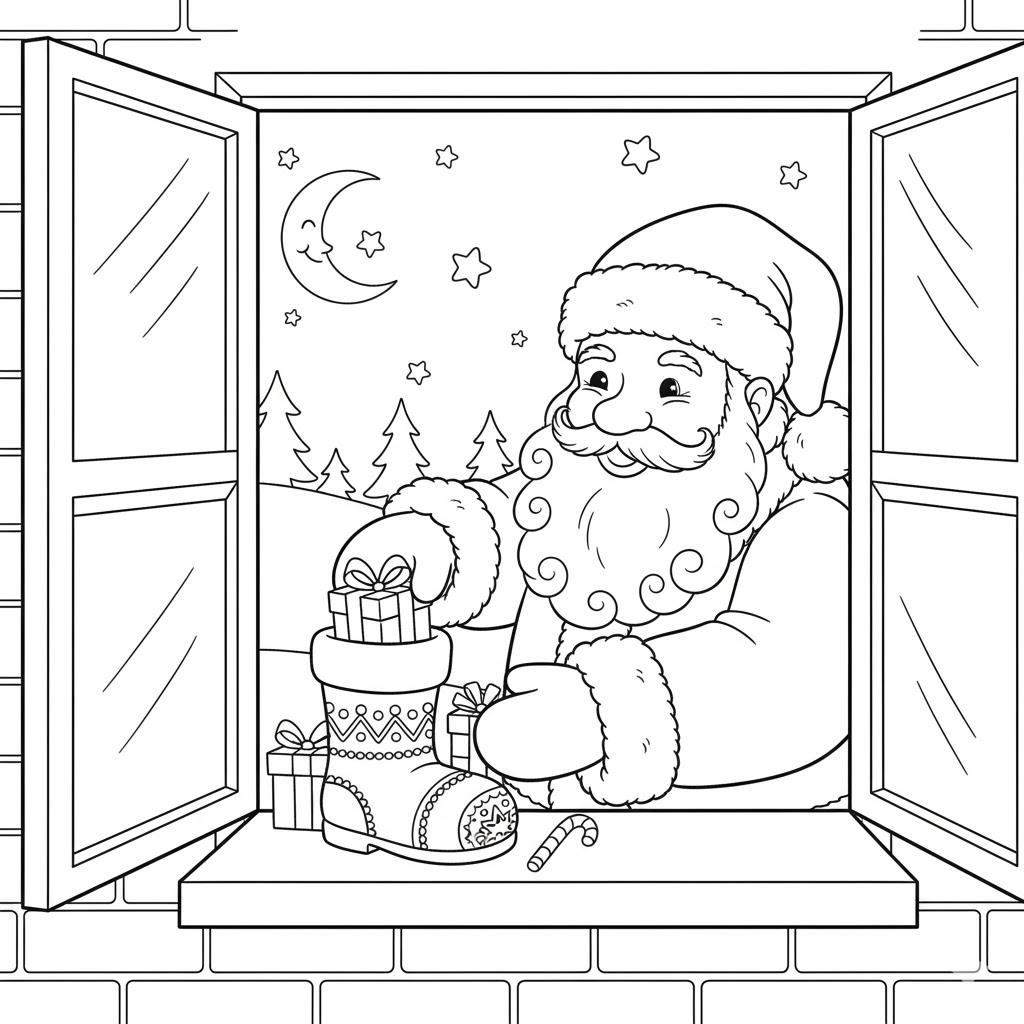 Mikulás színező gyerekeknek - nyomtass és színezz
