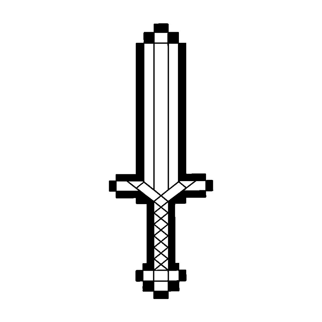 Minecraft gyémánt kard színező