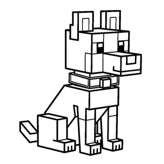 Minecraft kutya kifestőlap nyakörvvel