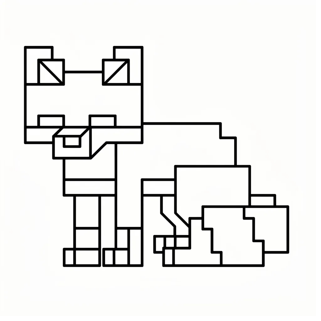 Minecraft róka kifestő ingyen