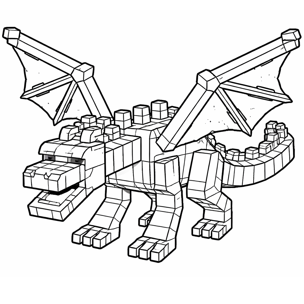 Minecraft sárkány kifestő nagyobb gyerekeknek