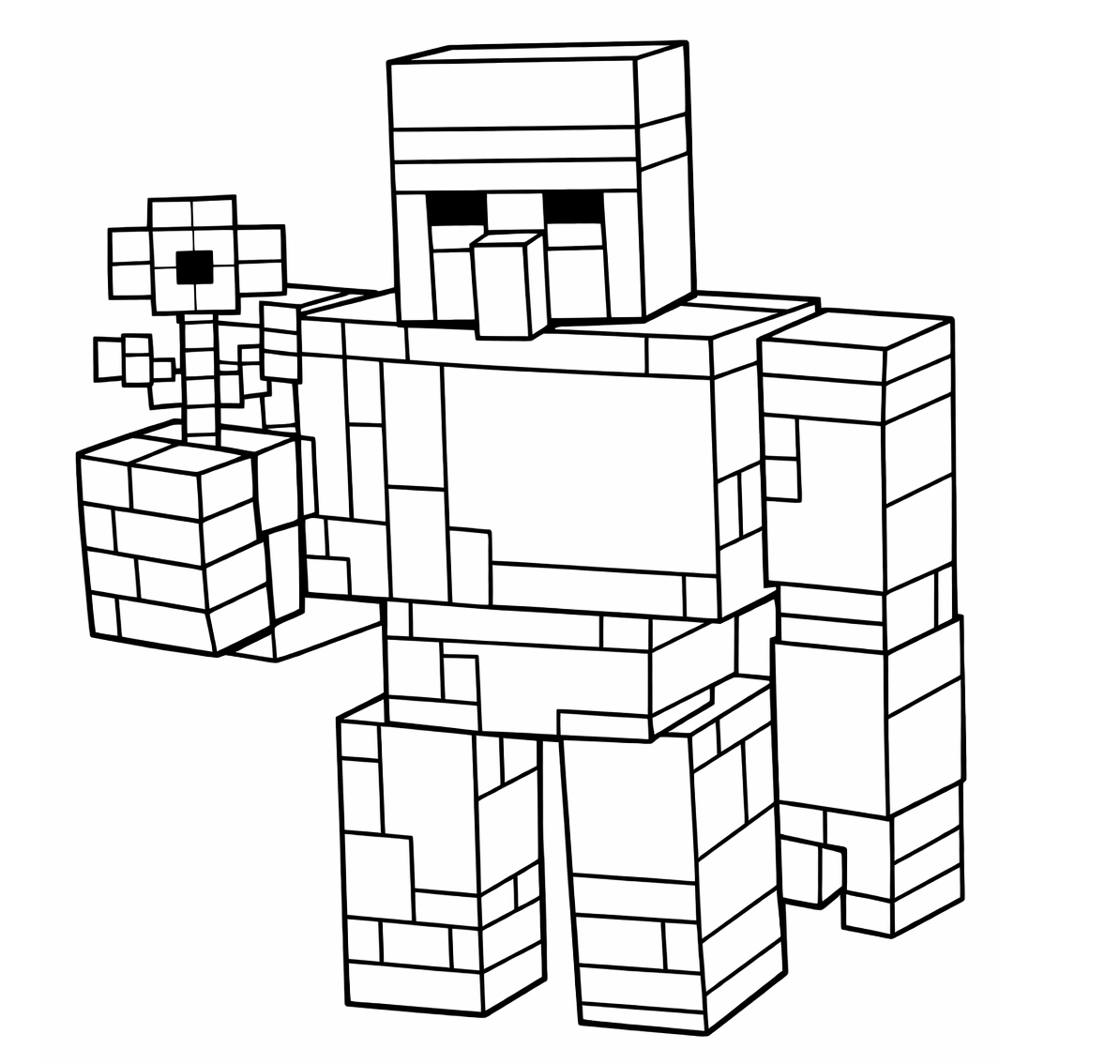 Minecraft vasgólem kifestő felnőtteknek