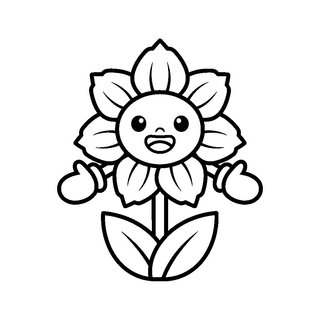 Mosolygós arcú nárcisz virág rajz