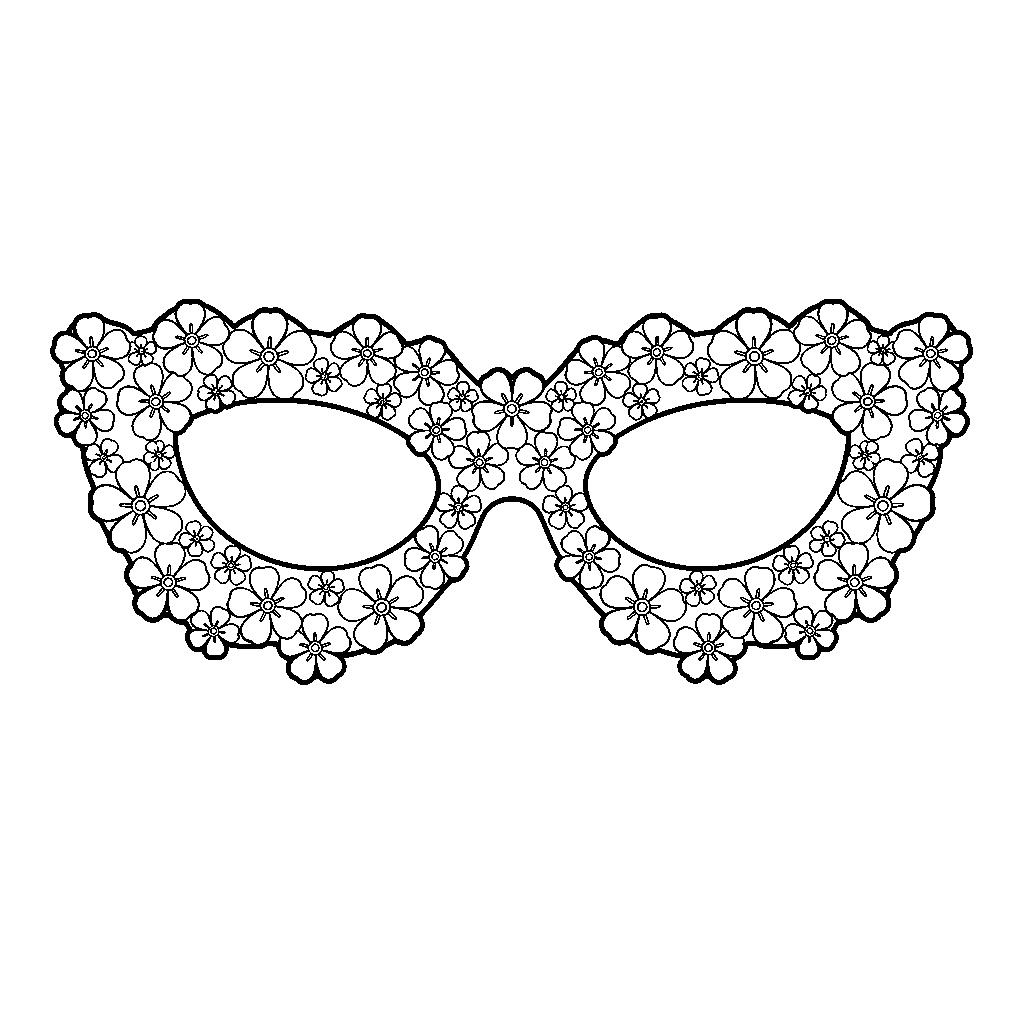Nefelejcs virágos szemüveg - Tavaszi álarc