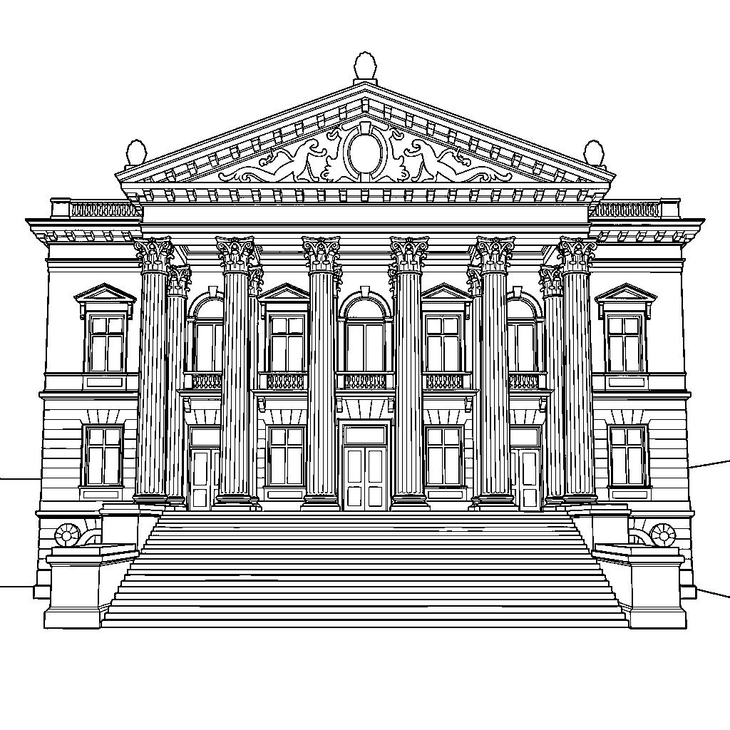 Nemzeti Múzeum épülete színező