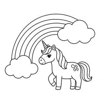 Nyomtatható bébi unikornis színező ovisoknak szivárvánnyal