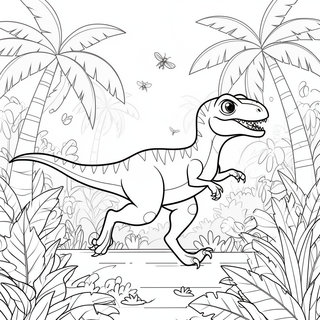 Nyomtatható Velociraptor dínó színező gyerekeknek