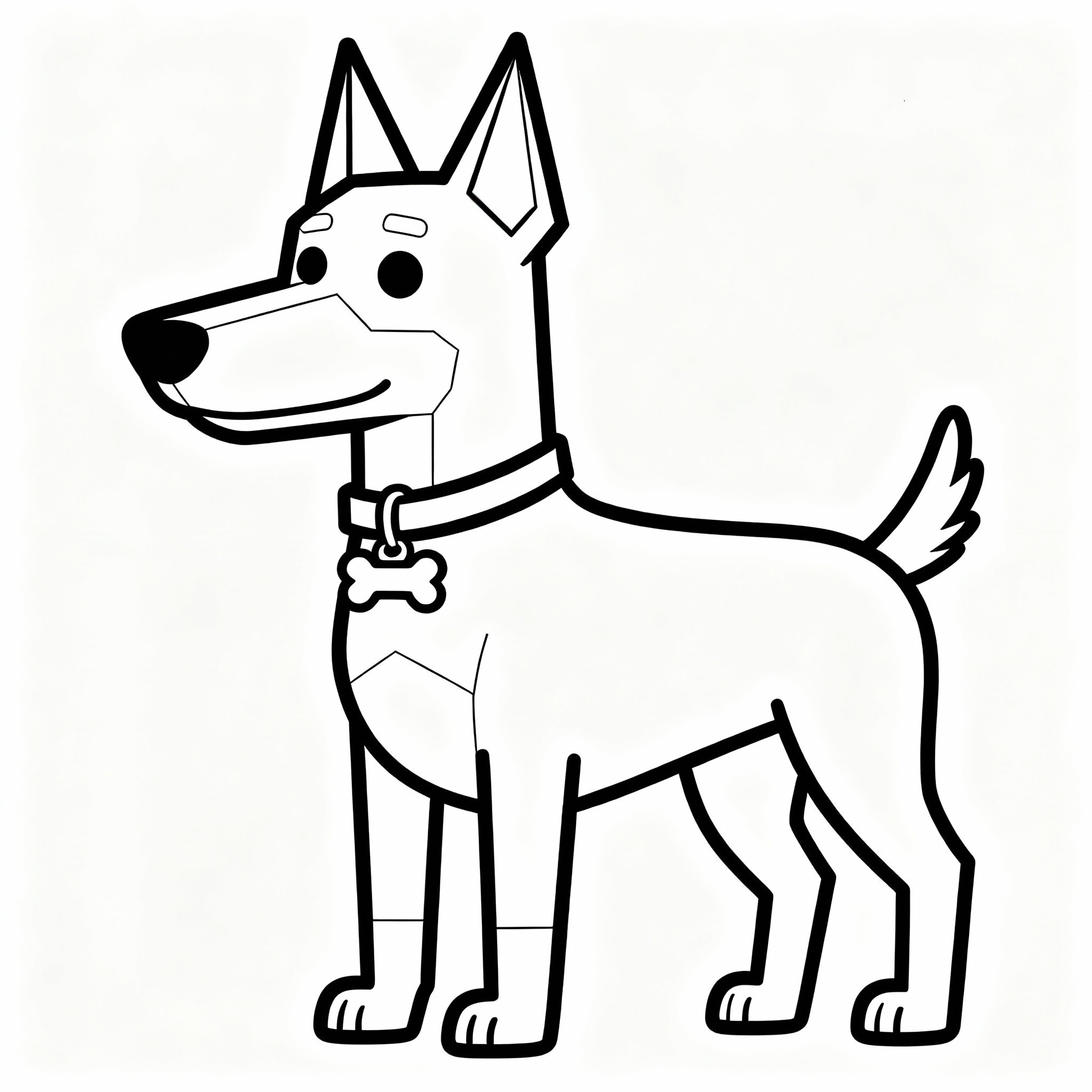 Nyomtatható egyszerű kutyás színező óvodásoknak