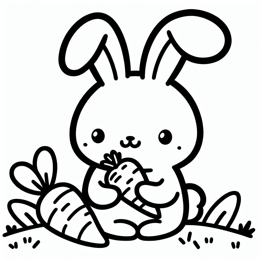 Nyomtatható nyuszi kifestő gyerekeknek