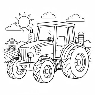 Aranyos rajzfilm stílusú nyomtatható traktoros színező ovisoknak