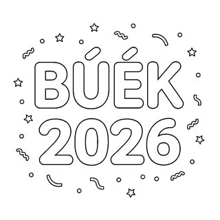 Nagy színezhető BÚÉK 2026 rajz csillagokkal